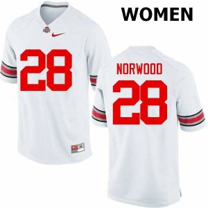 Women's Ohio State Buckeyes #28 Joshua Norwood White Nike NCAA College Football Jersey Summer UEG7144HH